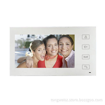 7-inch elegant pure black/white color video door phones with touch key, export directly from factory